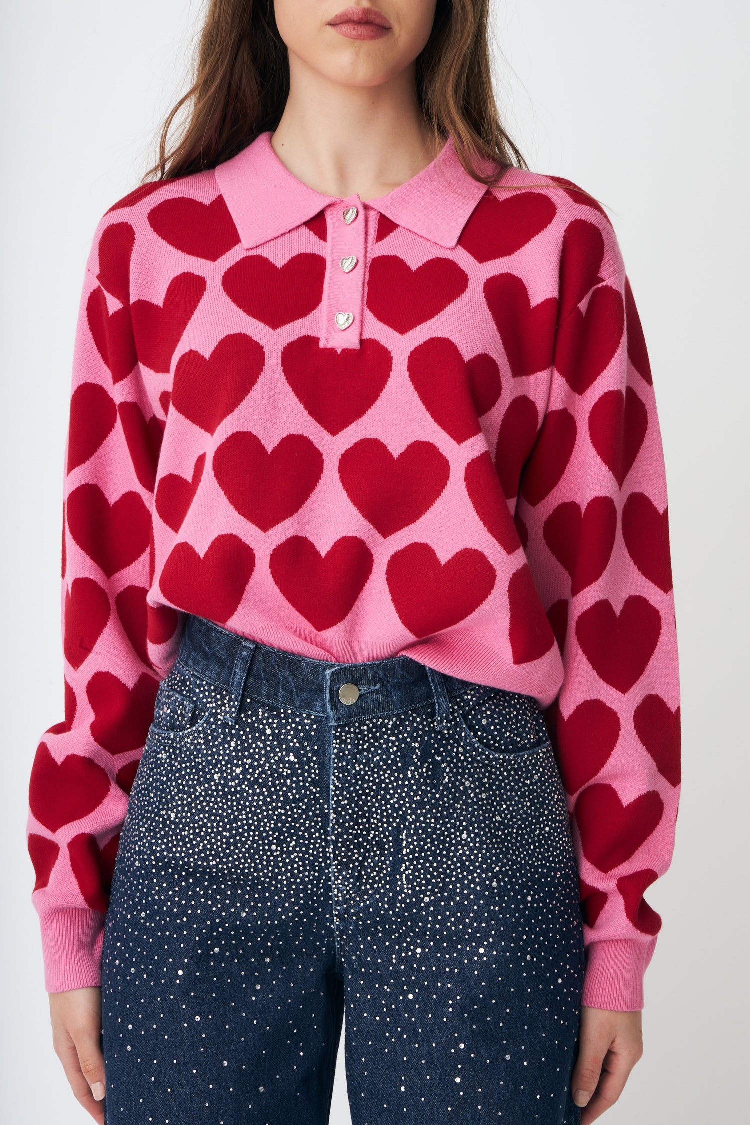 CRAS Lovemycras Pullover Knit 4016 Pink Hearts