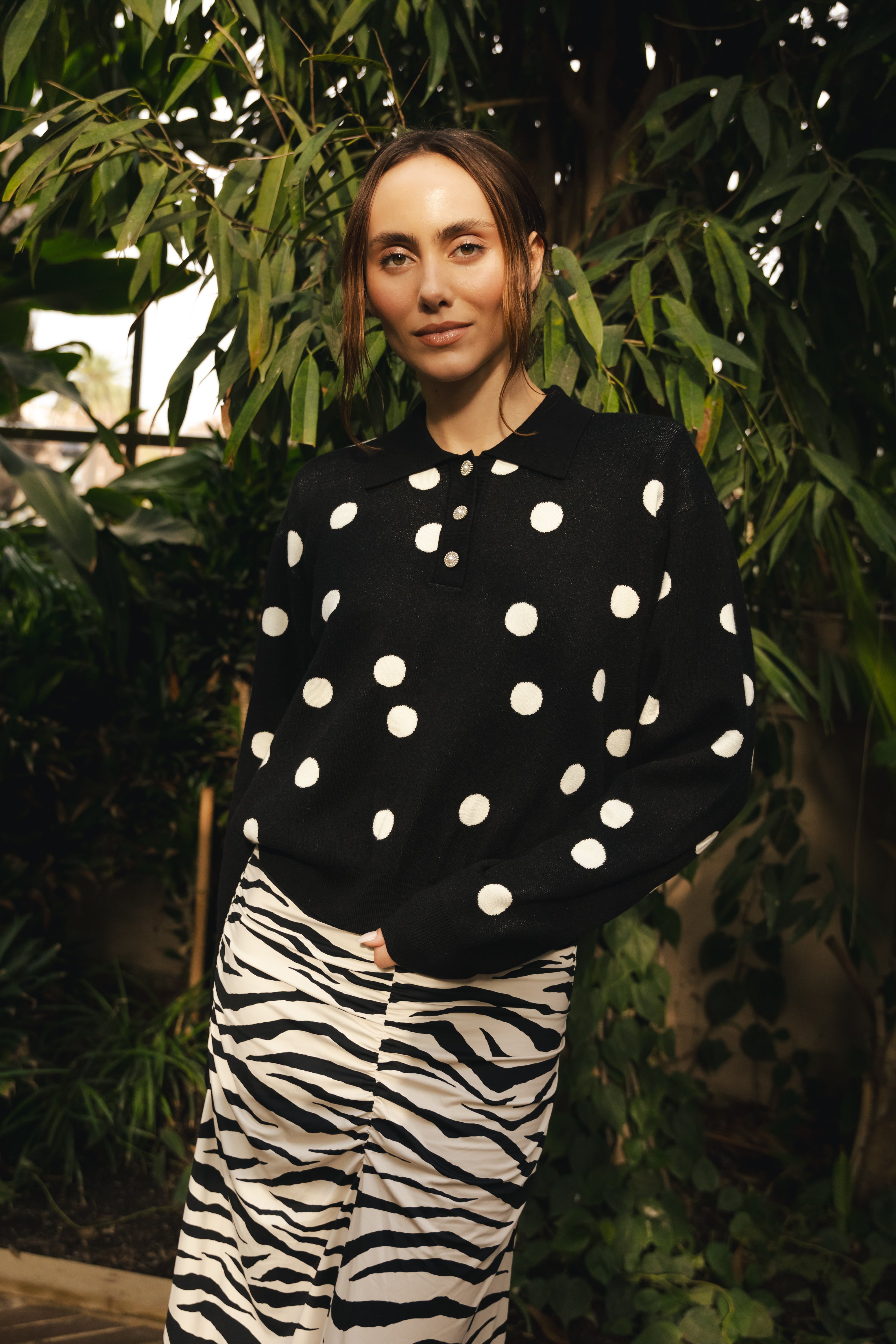 CRAS Lovemycras Pullover Knit 8123 Black White Dot