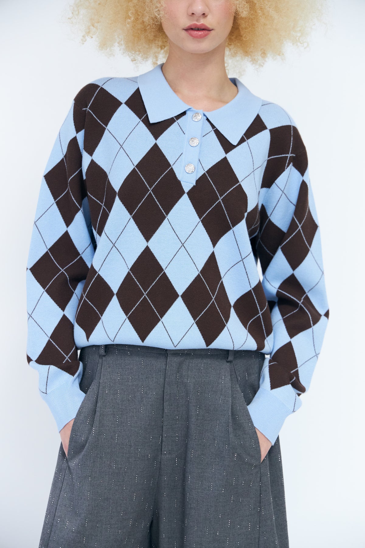CRAS Lovemycras Pullover Pullover Blue Brown Checks