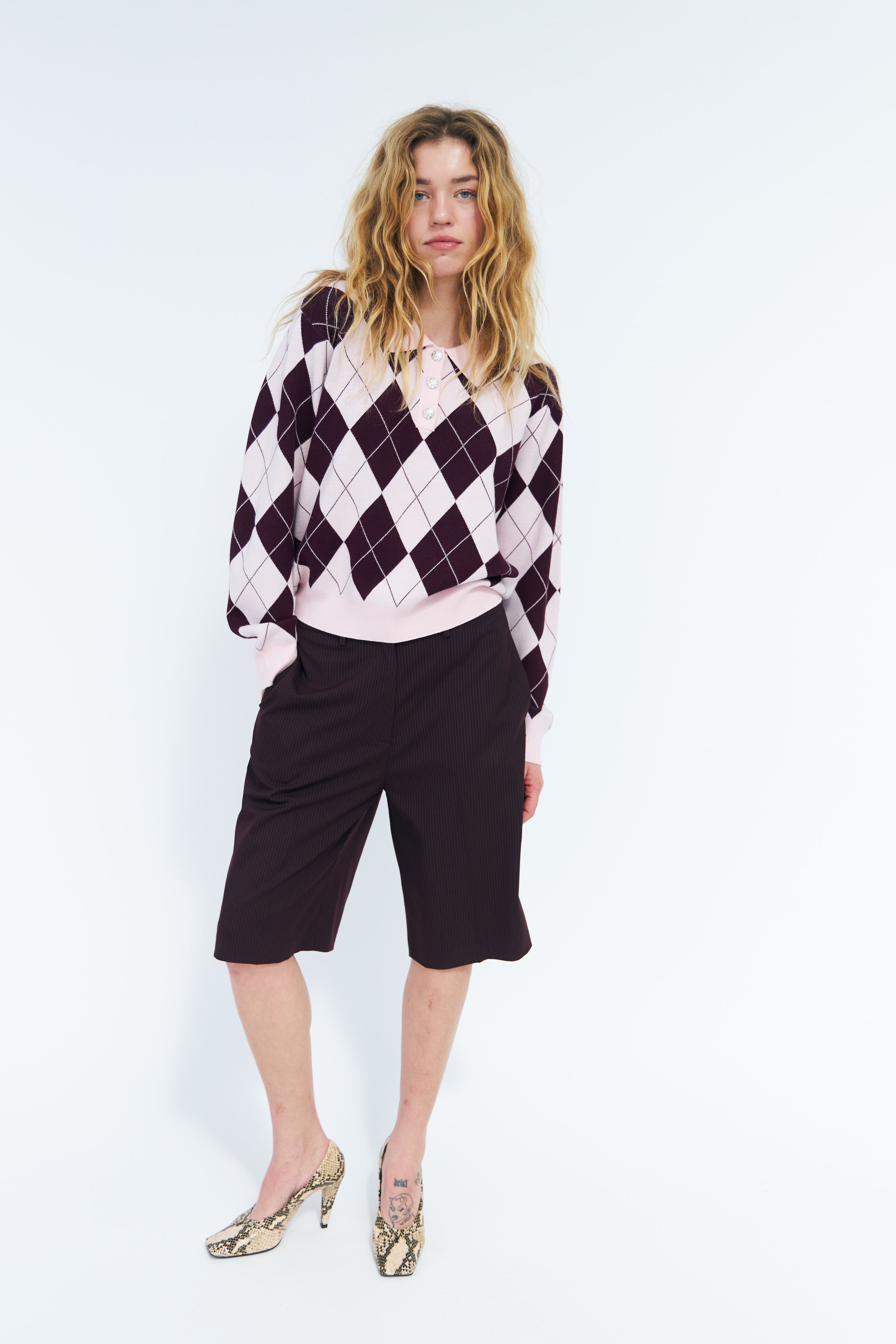 CRAS Lovemycras Pullover Pullover Pink Grape Check