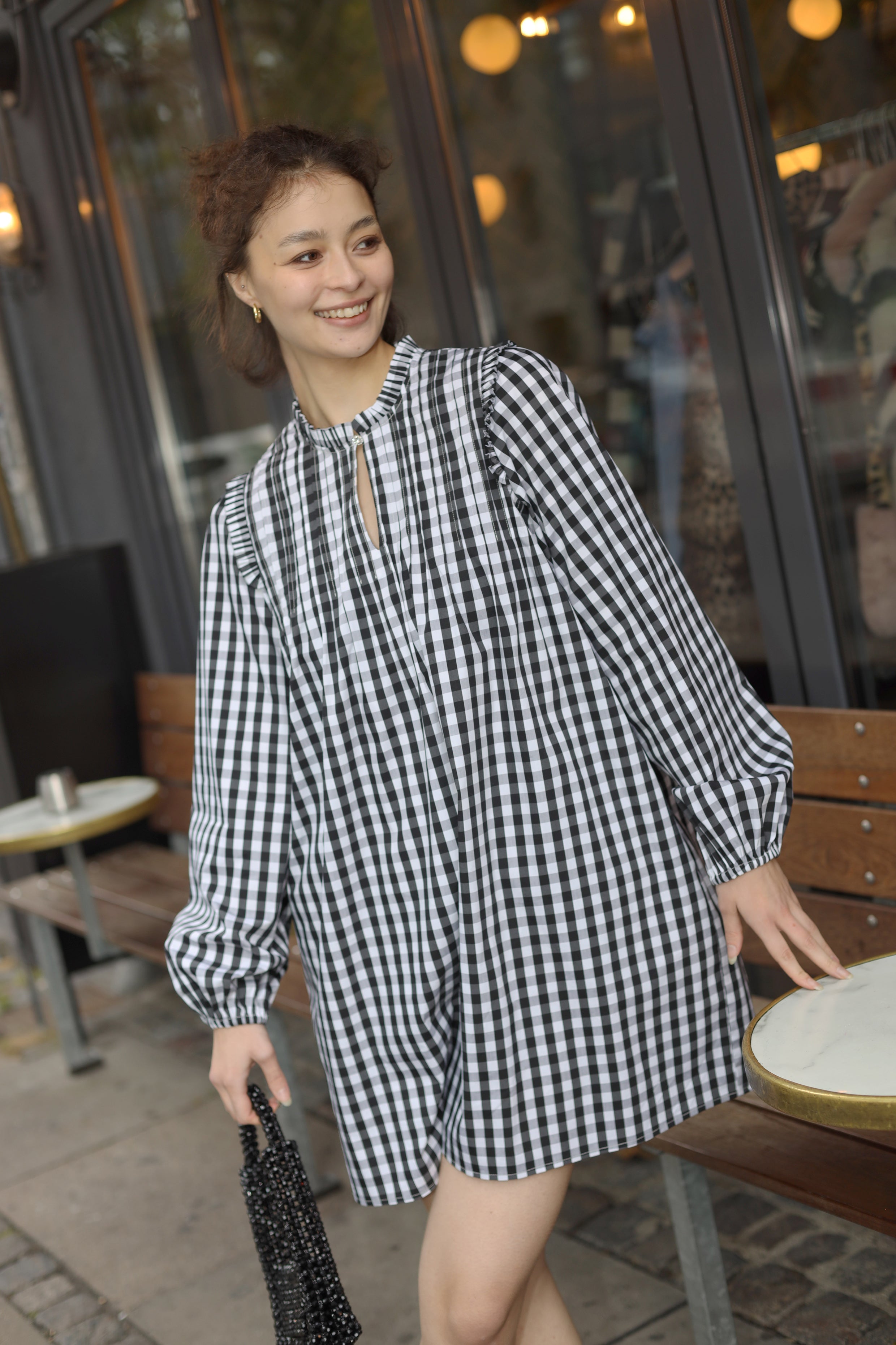 Cras Exclusive Michellecras Dress Dress 8103 White Black Check