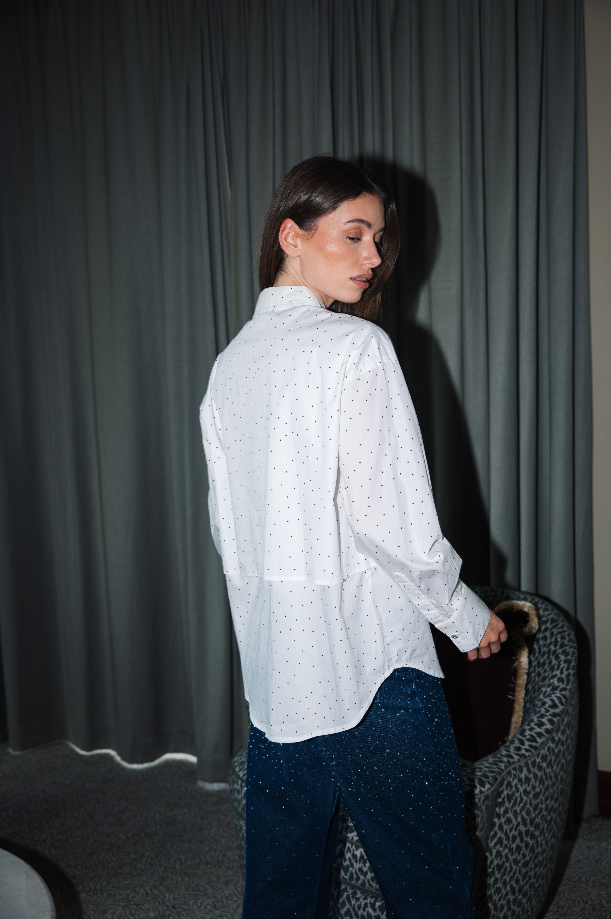 Cras Exclusive Olgacras Shirt Shirt White mini dot