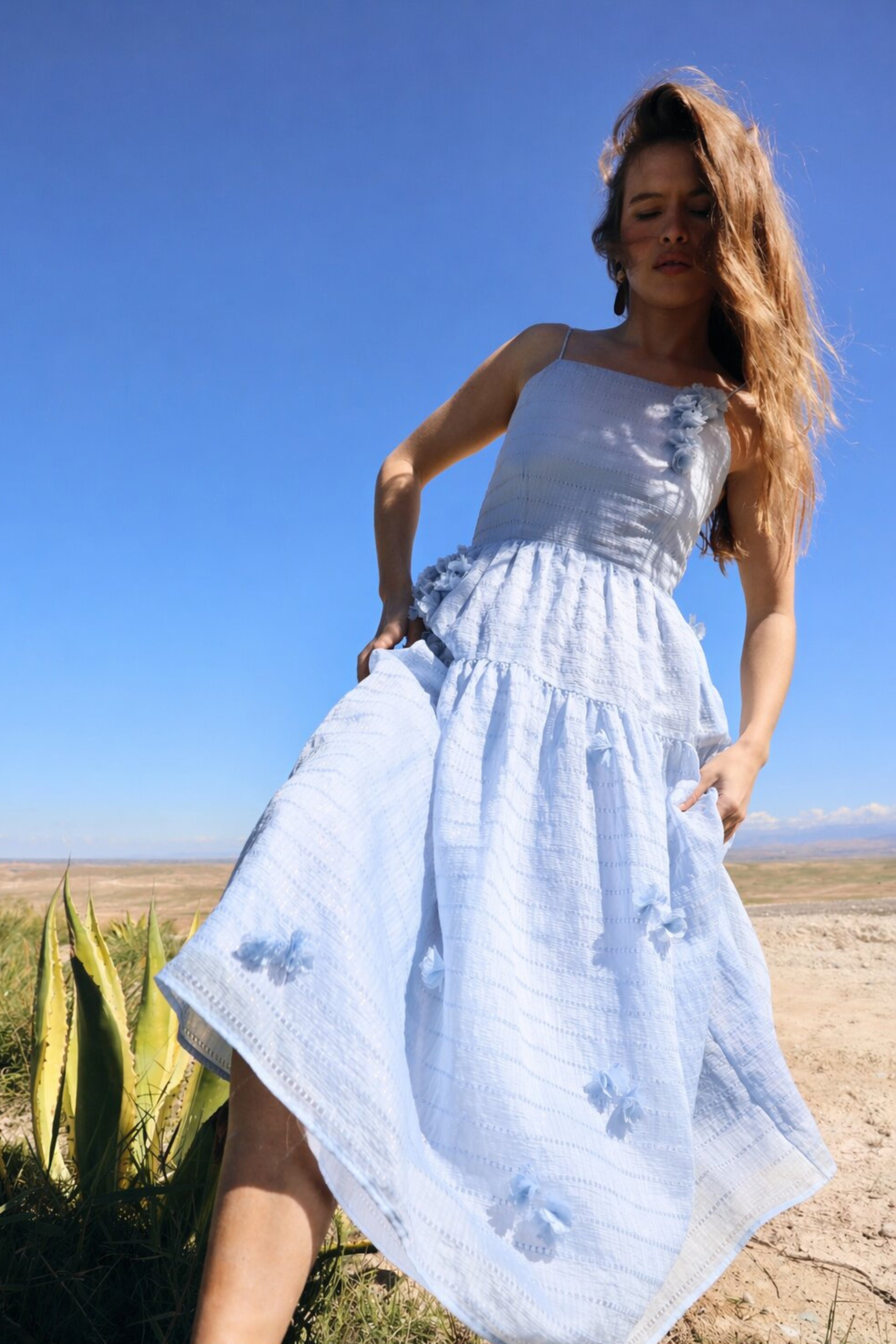 CRAS Palmacras Dress Dress 7036 Light Blue
