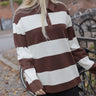 CRAS Polocras Blouse Blouse 8102 White Brown Stripe