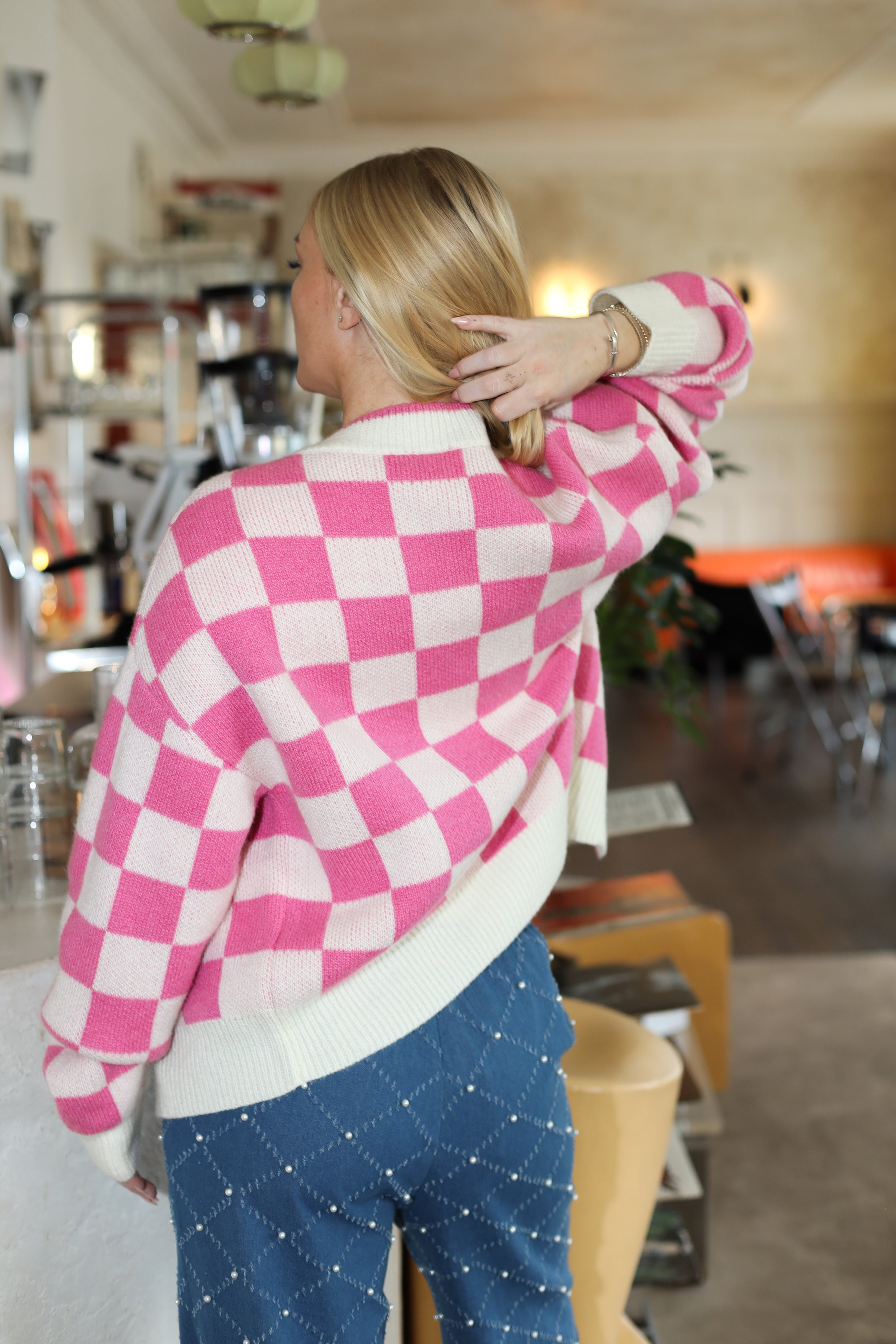 CRAS Rosittacras Cardigan Knit 8105 Prism Pink Check