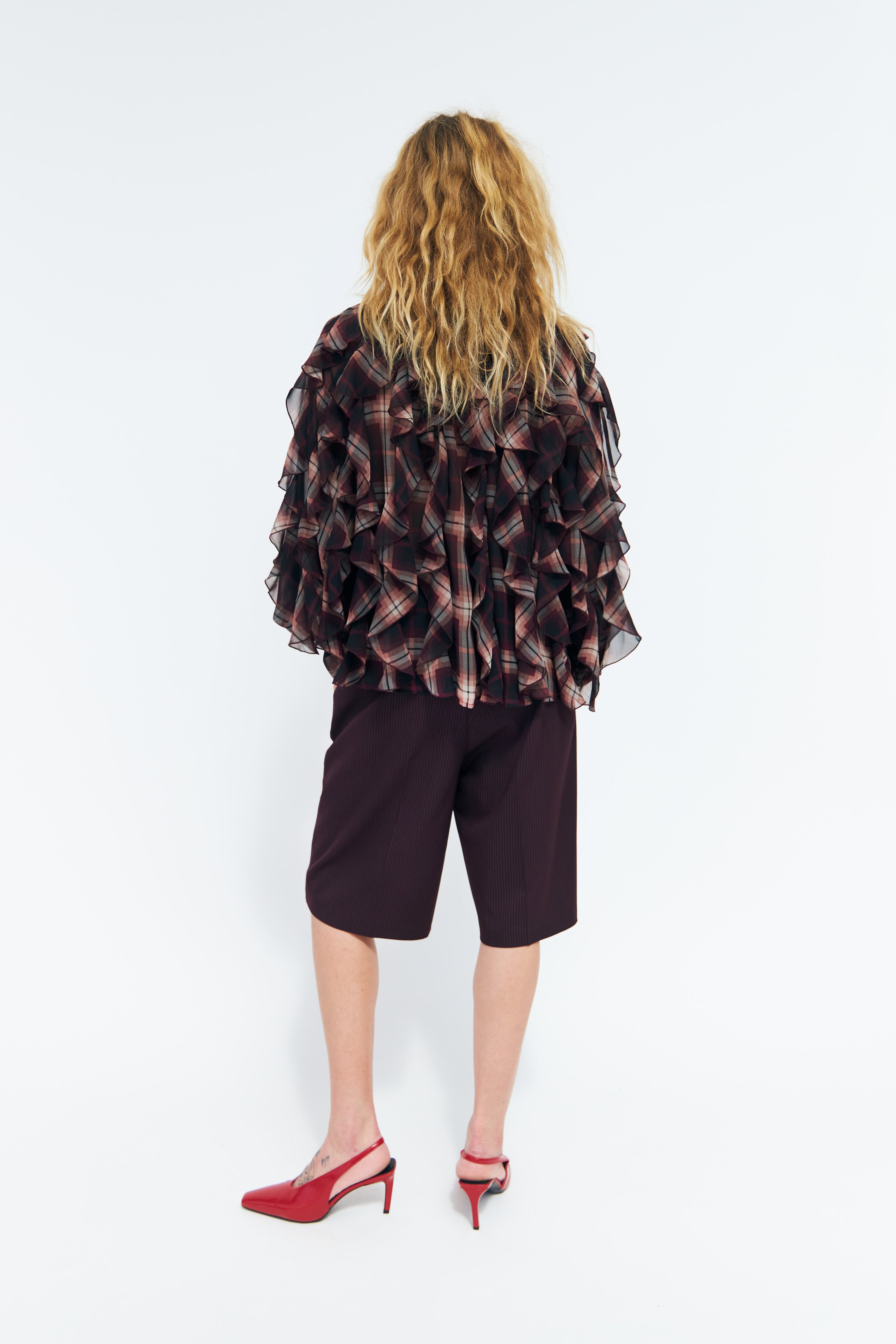 CRAS Ryacras Blouse Blouse Bordeaux Check