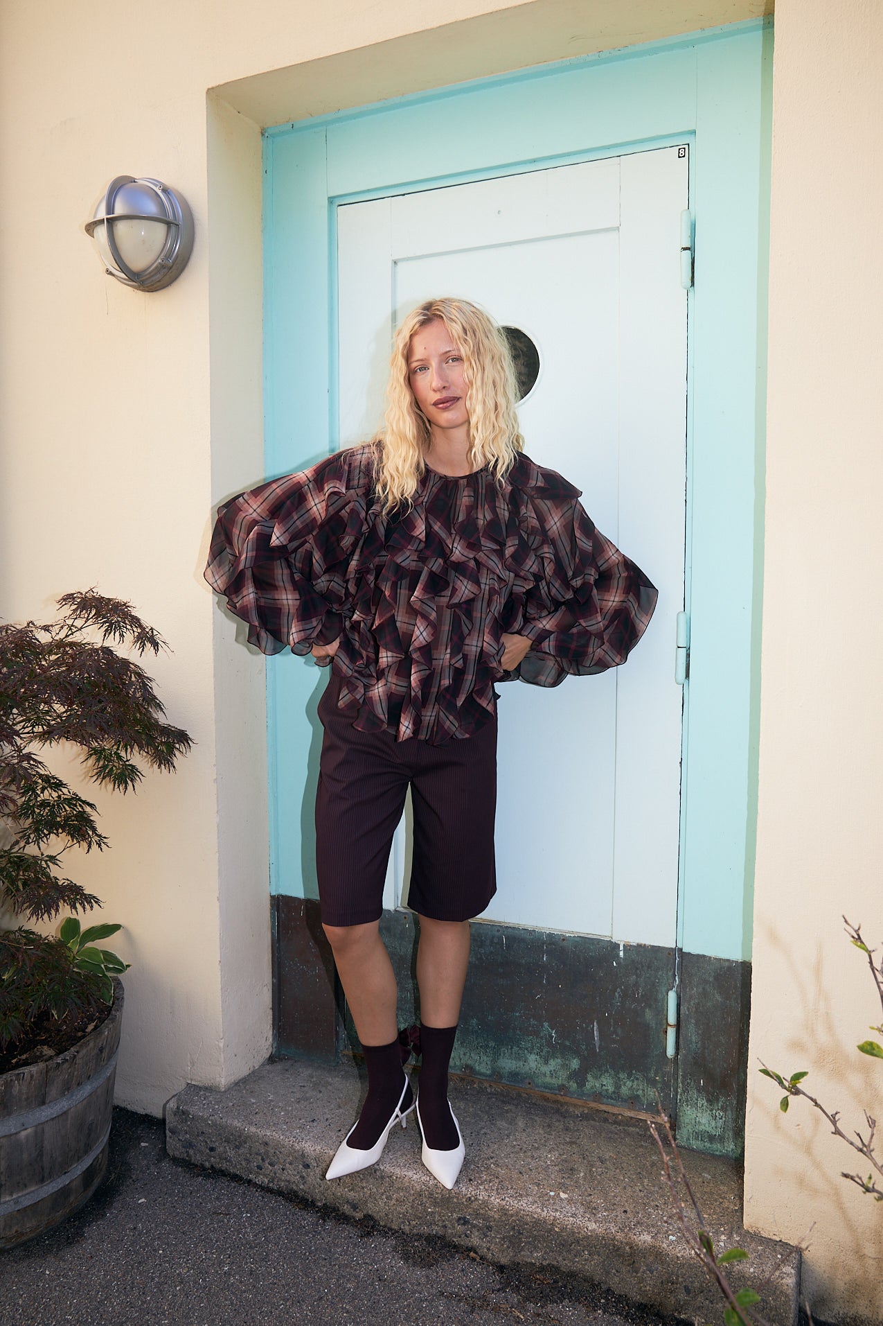 CRAS Ryacras Blouse Blouse Bordeaux Check