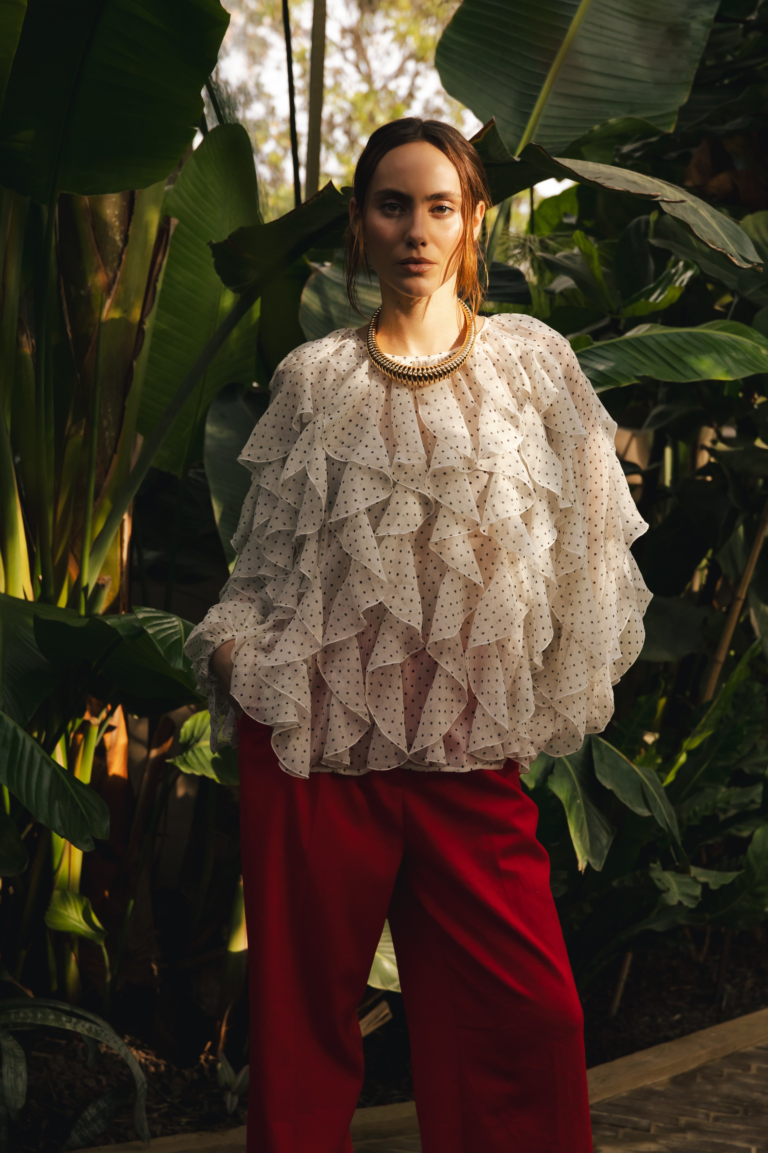 CRAS Ryacras Blouse Blouse 8149 Ivory mini dot