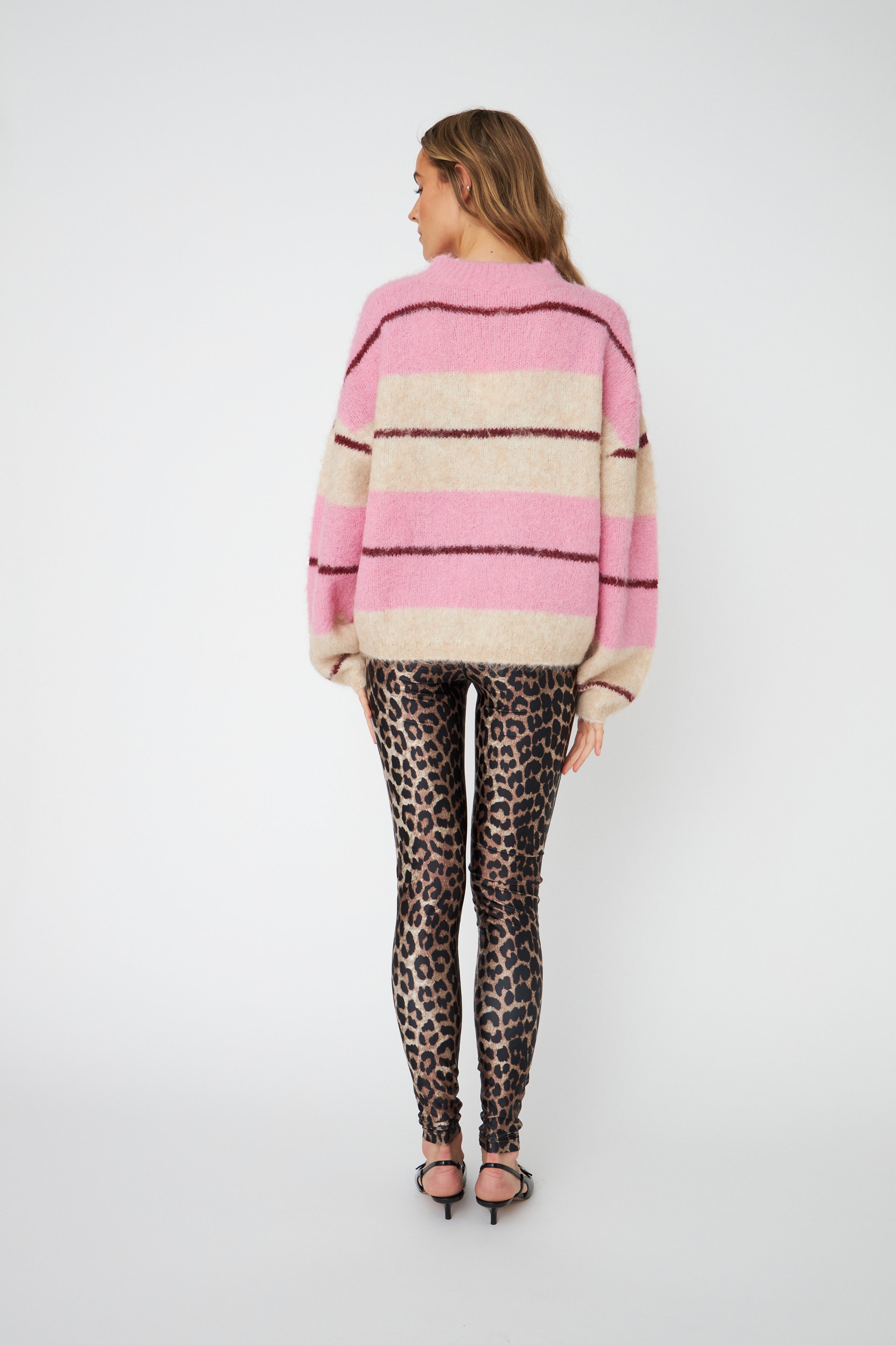 CRAS Skylarcras Pullover Knit 8115 Pink Bordeaux Stripe