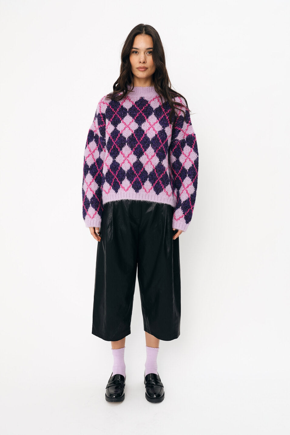 CRAS Skylarcras Pullover Knit 6014 Purple Argyle