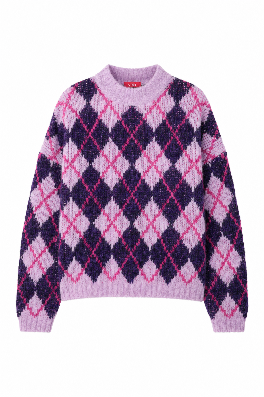 CRAS Skylarcras Pullover Knit 6014 Purple Argyle