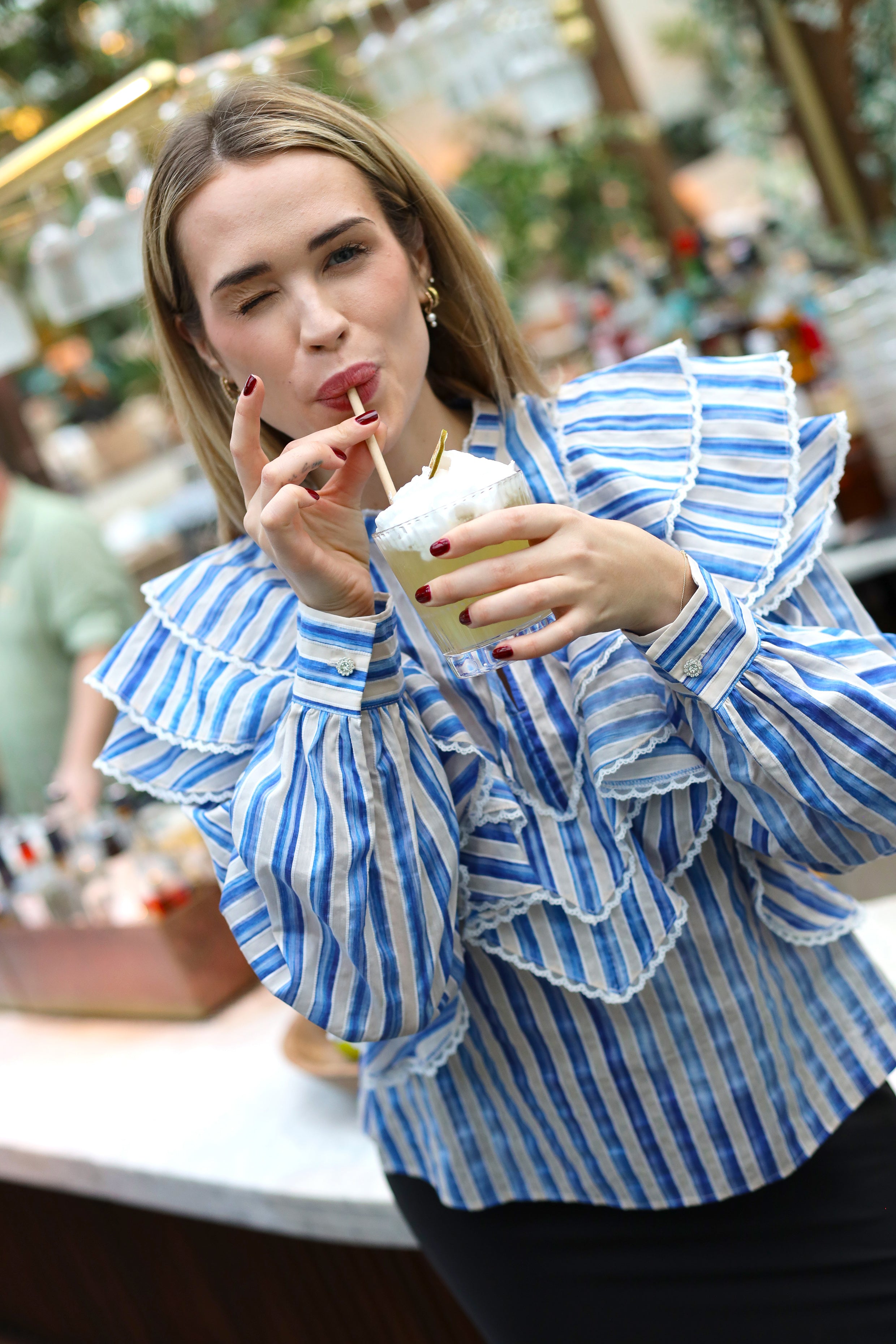 CRAS Sylviacras Blouse Blouse 7025 Blue Stripe