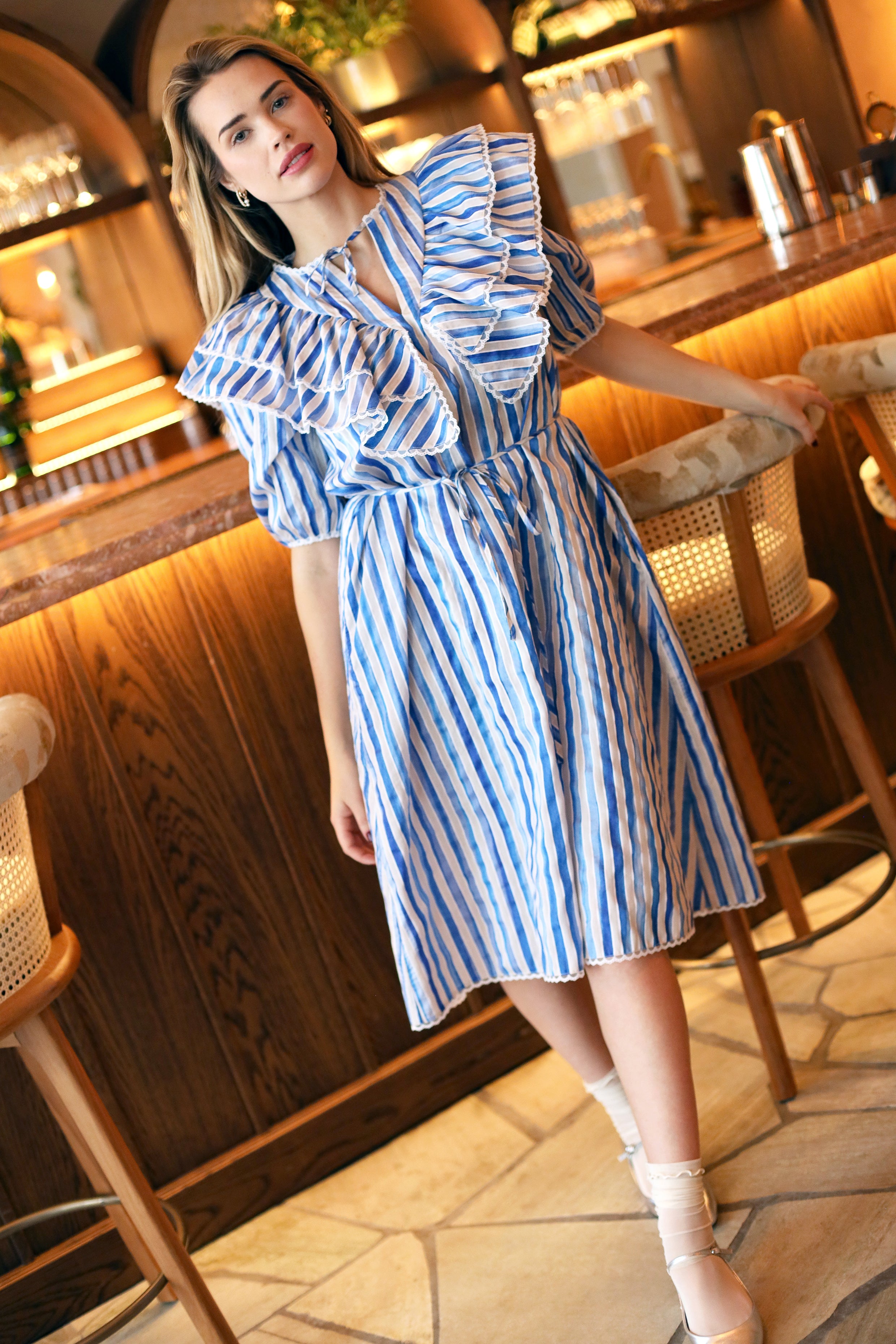 CRAS Sylviacras Dress Dress 7025 Blue Stripe