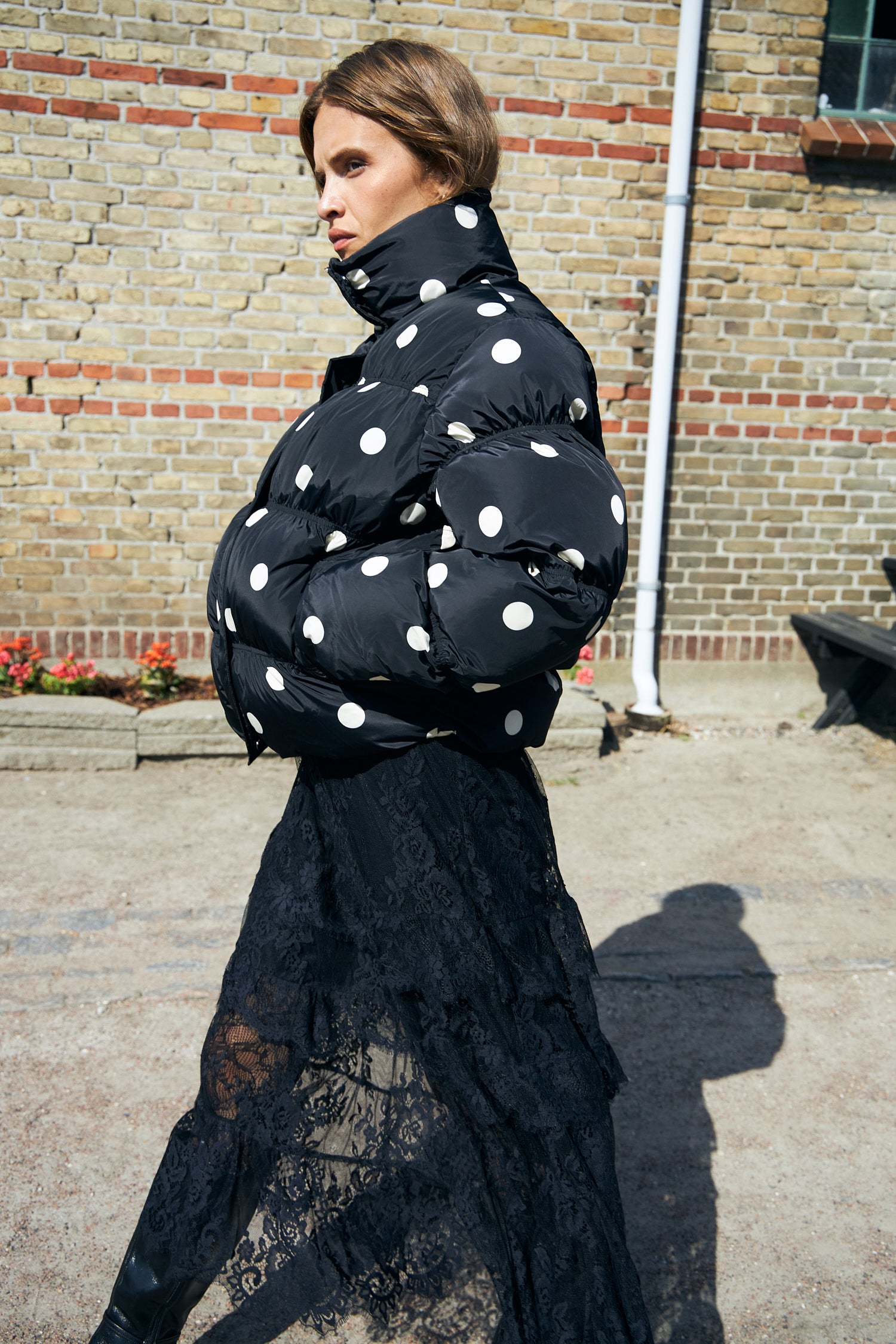 CRAS Valenciacras Puffer Jacket Jacket 8123 Black White Dot