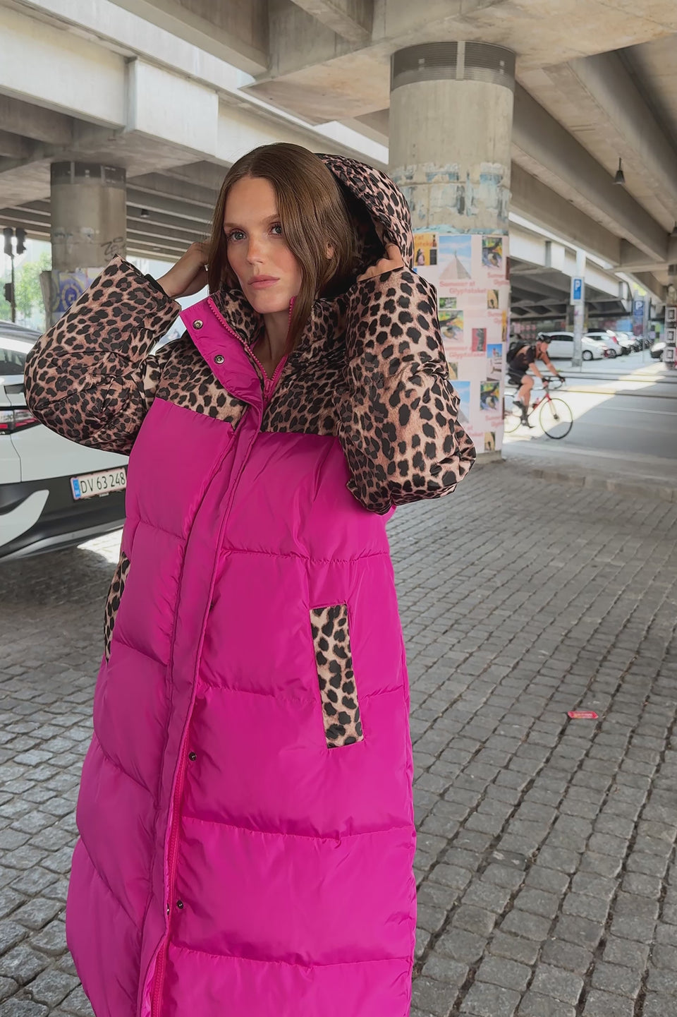 Fuchsia puffer jacket best sale