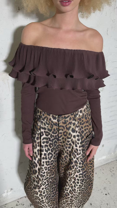 CRAS Flouncecras Blouse Blouse Chocolate Martini