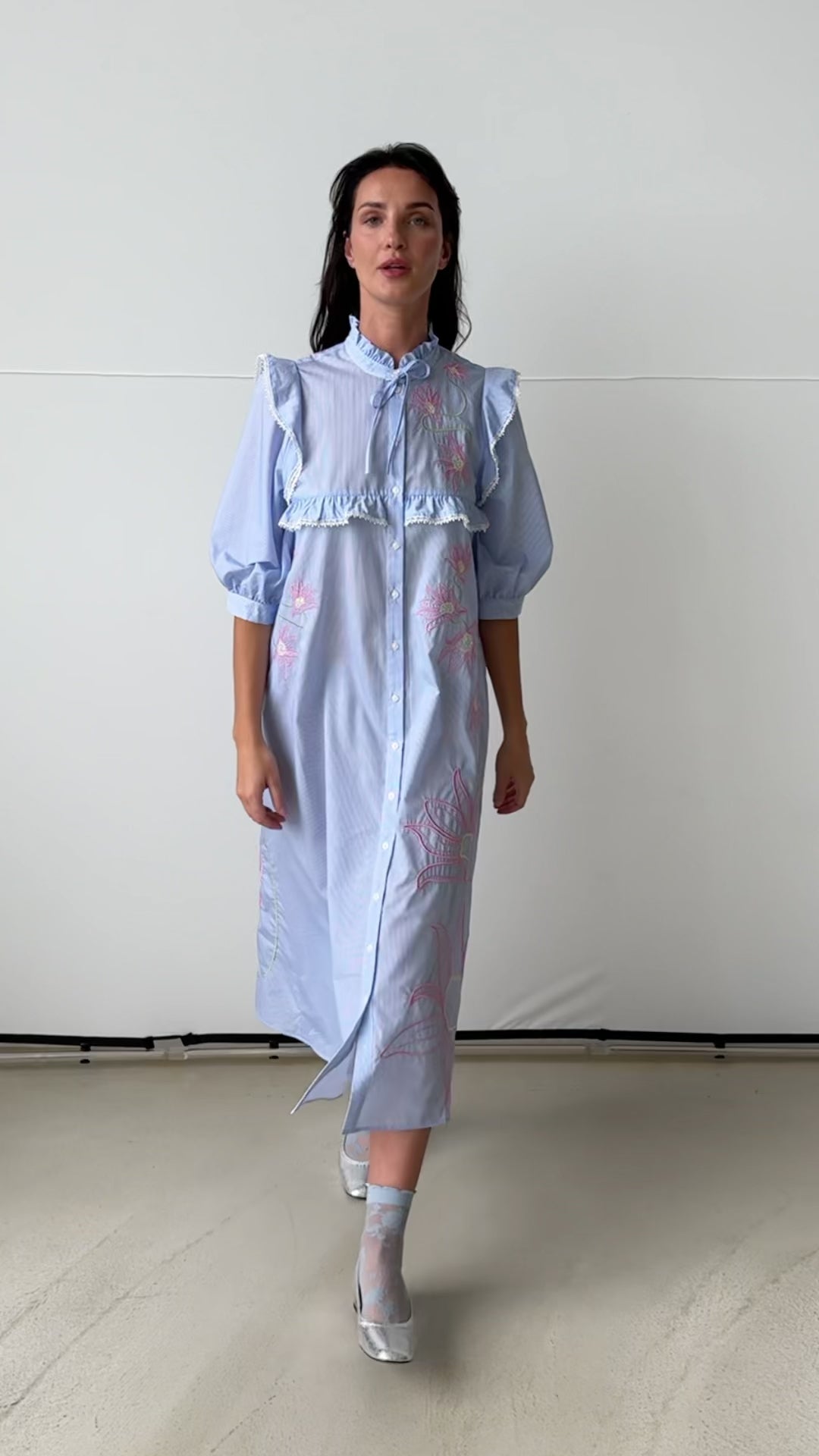 CRAS Codycras Dress Dress 8043 Light Blue Stripe