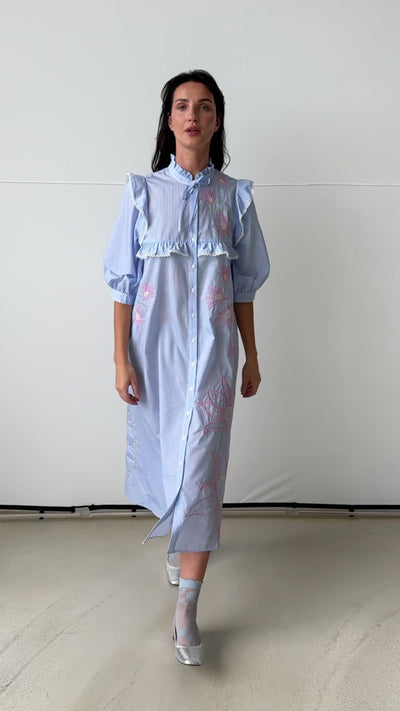 CRAS Codycras Dress Dress 8043 Light Blue Stripe