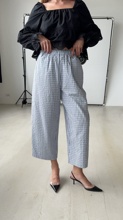 CRAS Flowercras Pants Pants 8152 Blue check