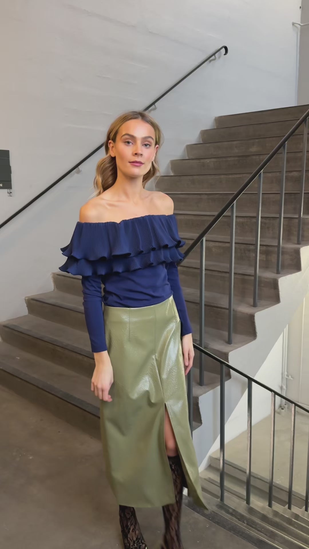 CRAS Flouncecras Blouse Blouse 7031 Navy