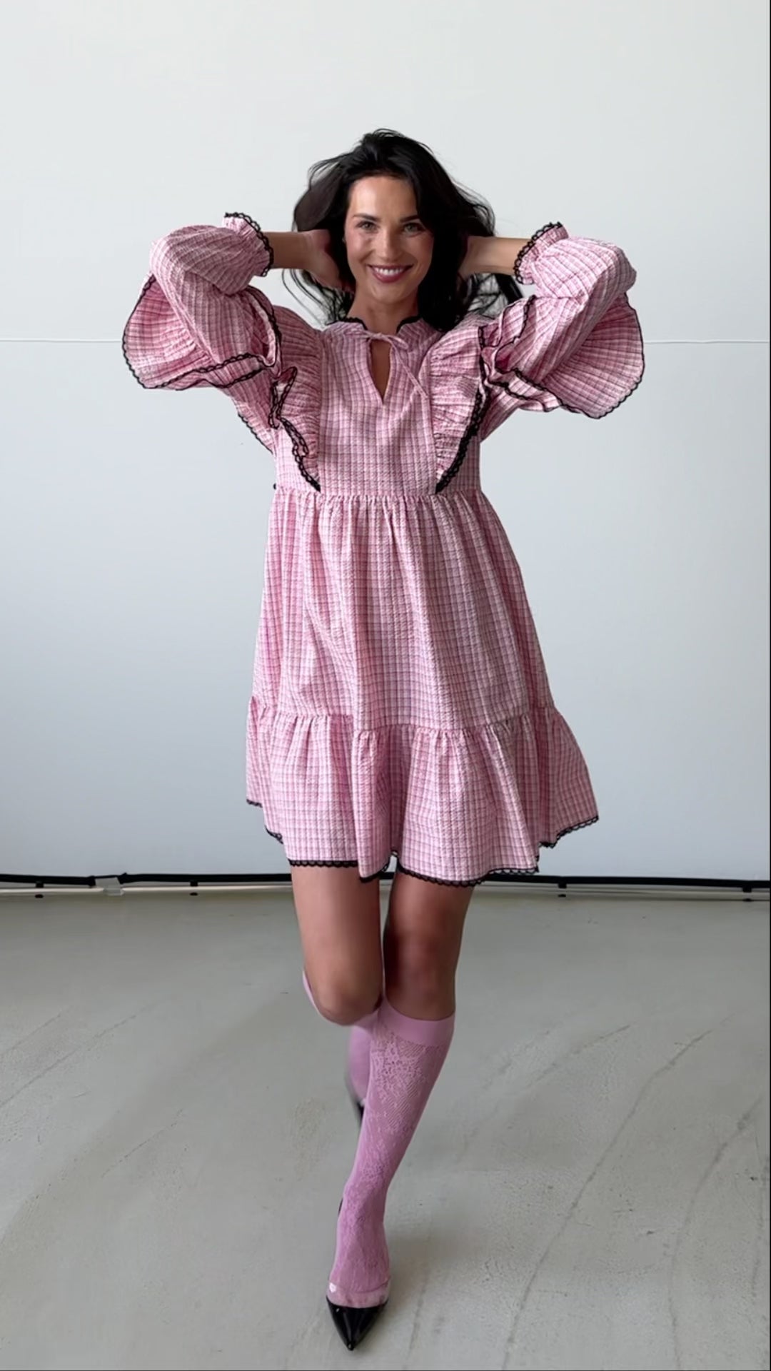 Aspacras Dress - Pink Check