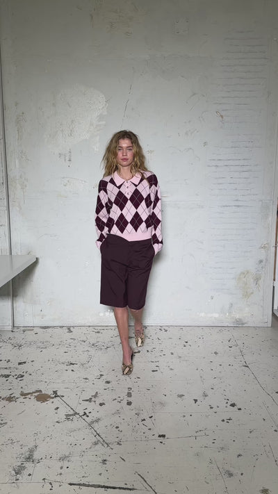 CRAS Lovemycras Pullover Pullover Pink Grape Check